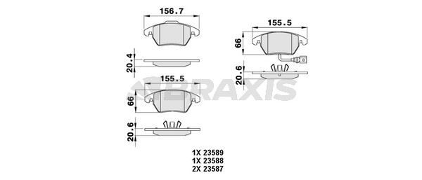 BRAXIS AB0004/1K0698151E Ön Fren Balatası | Golf 5 6 Passat Jetta A3 Octavia