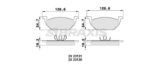 BRAXIS AA0007 Ön Fren Balatası/ 1J0698151A  | Golf 4 Bora Polo Fabia Octavia