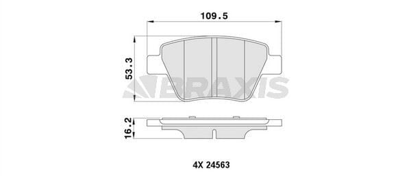 BRAXIS AA0055 Arka Fren Balatası / 2K5698451 | Golf 5 6 Jetta Caddy Leon Octavia