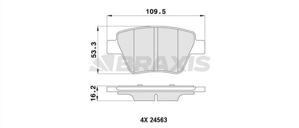 BRAXIS AA0055 Arka Fren Balatası / 2K5698451 | Golf 5 6 Jetta Caddy Leon Octavia