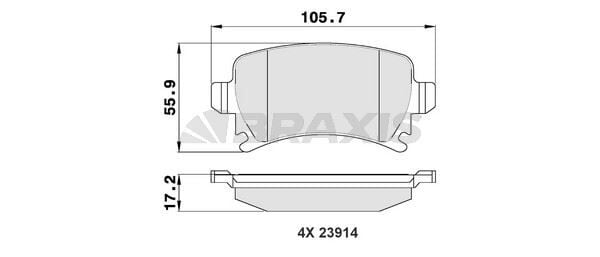 BRAXIS AA0021 Arka Fren Balatası/1K0698451D | Golf 5 6 Passat A3 A4 Octavia