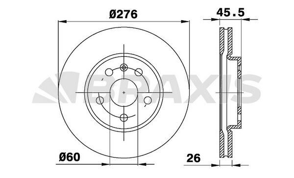Braxıs AE0201 Ön Fren Diski 276 mm | Opel Astra J Chevrolet Cruze Fren Diski